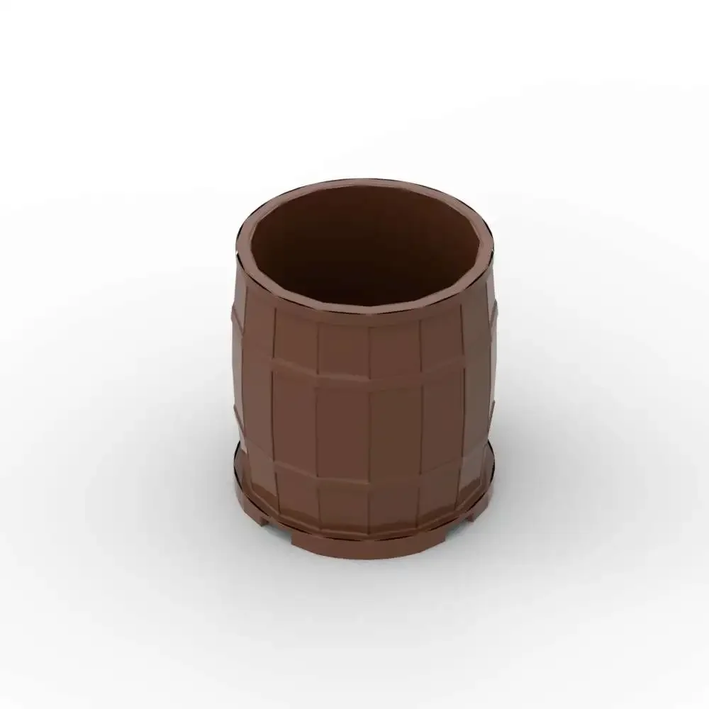 MOC 1PCS Part Bricks Container Barrel 30139 Plate 4x4x3.5 Building Blocks Kit Pirate Scenes Bucket Educational DIY Toy Kid Gifts