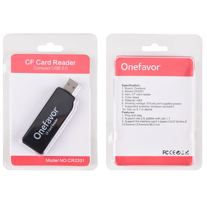 Onefavor CF Card Reader Universal High Speed USB2.0  Compact Flash Card Reader for PC Laptop Computer 100% Original