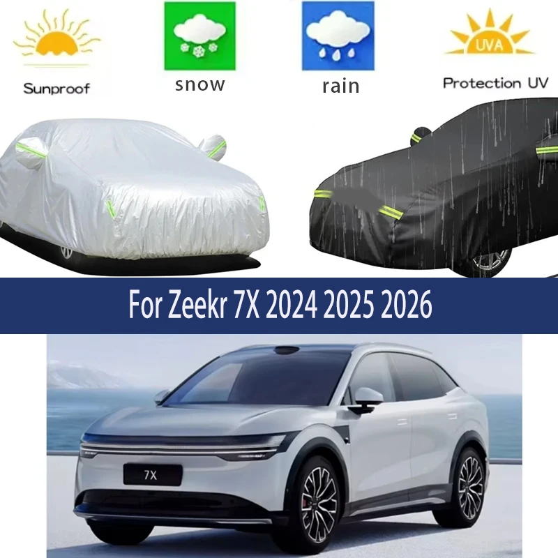 

For Zeekr 7X 2024 2025 2026 Full Car Covers Outdoor Sun Anti UV Rain Snow Dust Protection Oxford Cloth Accessories