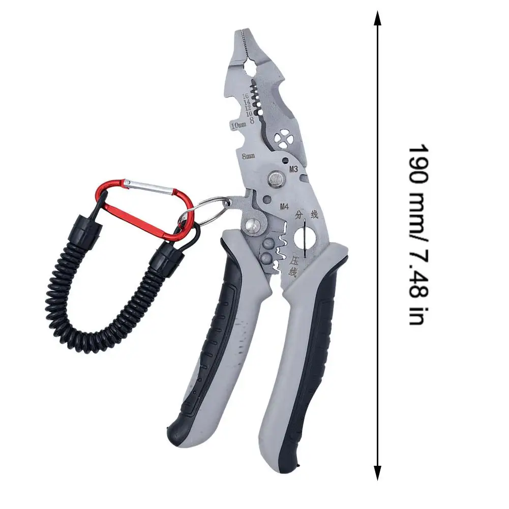 Crimper Cable Cutter Multifunctional Wire Stripper Adjustable Crimper Cable Cutter Pliers Tool For Electrician