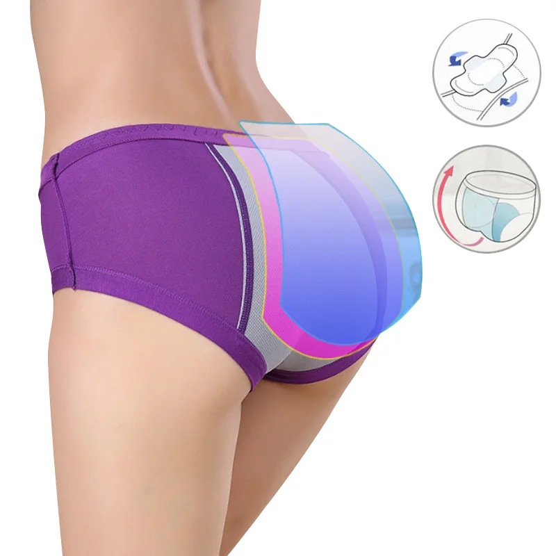 Leakproof Women Cotton Panties Waterproof Menstrual Underwear Heavy Absorbency Physiological  Incontinence Period Briefs