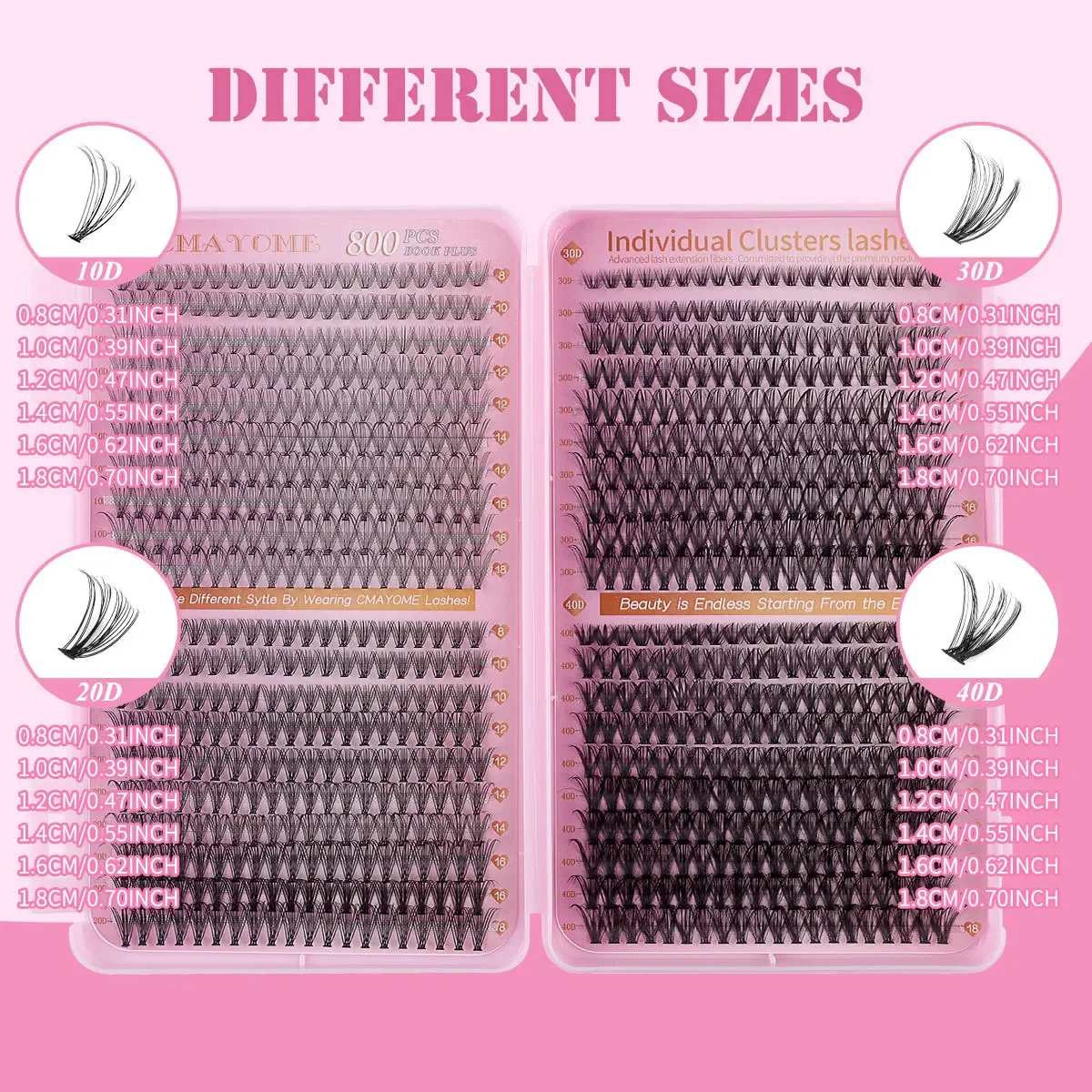 Hot-selling 30D40D Eyelash Book Dense Hair 640 Clusters Segmented False Eyelashes D Song Single Cluster False Eyelashes