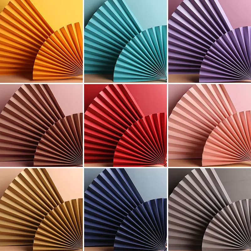 22 Solid Color Paper Fan Studio Store Retro Decorations Cosmetics Photography Props Life Photo Shoot Fotografia Background