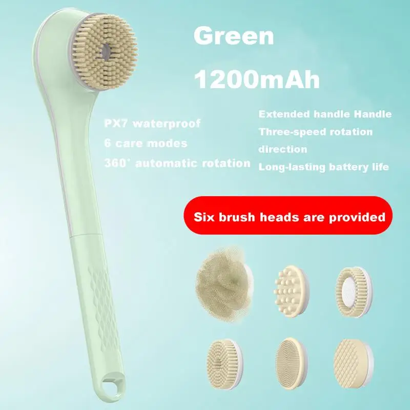 Electric Body Brush For Showering Bath Brush For Body Cleansing Back Cleaning Scrubber Waterproof Body Cleansing Scrubber With