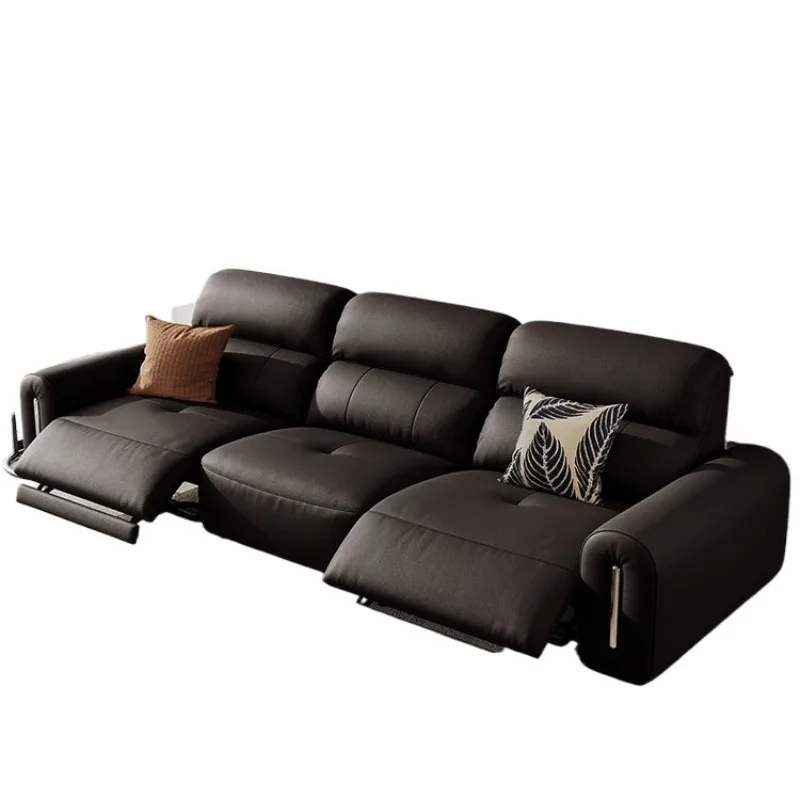 Italian zero wall electric first layer leather sofa