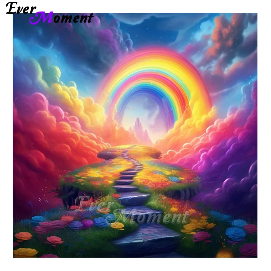 

Ever Moment Wonderland Фэнтезийный пейзаж Облако и Радужный набор для вышивки крестом Декор для гостиной ASF2972