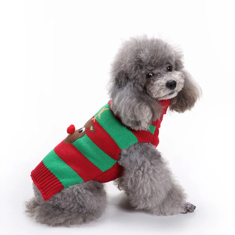 

Christmas Pet Clothes For Puppy Dog Warm Fashion Stripe Sweater For Small Dogs Holiday Party Costume Dog Clothes