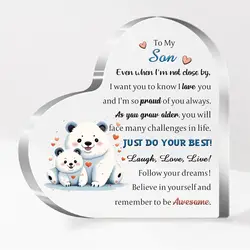 Son Acrylic Plaque Graduation Inspirational Men Birthday Gifts Desk Sign Appreciate Christmas Home Ornaments Decoration