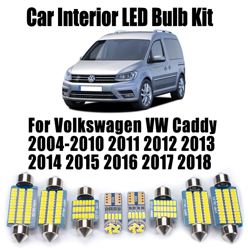 

Canbus для Volkswagen VW Caddy 2004-2012 2013 2014 2015 2016 2017 2018 Автомобильная лампа для чтения без ошибок Светодиодный комплект внутреннего купольного освещения для карт