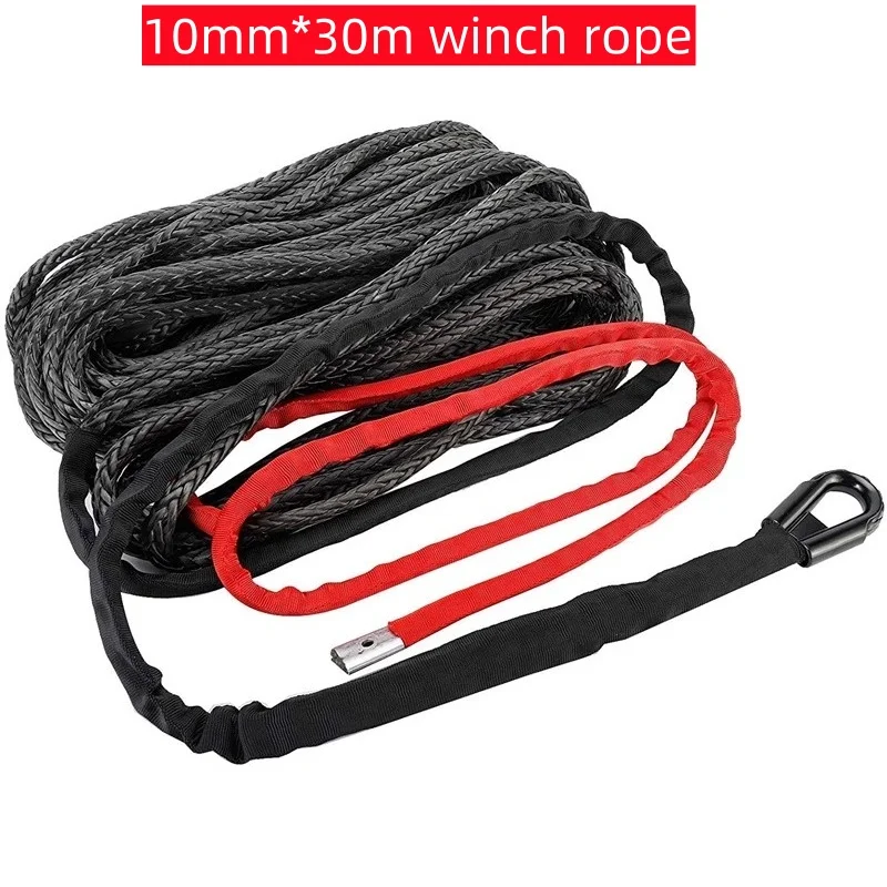 

Синтетическая лебедка 10 мм * 30 м, каменная защита, теплозащита, совместимая с аксессуарами, ATV UTV 4x4, кабель лебедки для автомобиля, грузовика
