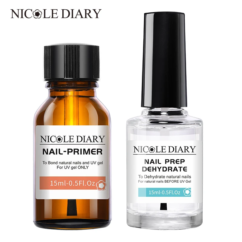 NICOLE DIARY 15 ml nagelprimierende Nagelzubereitung, dehydriert, langanhaltend, lufttrocknend, für UV-Gel-Nagellack, Sterilisationsflüssigkeit