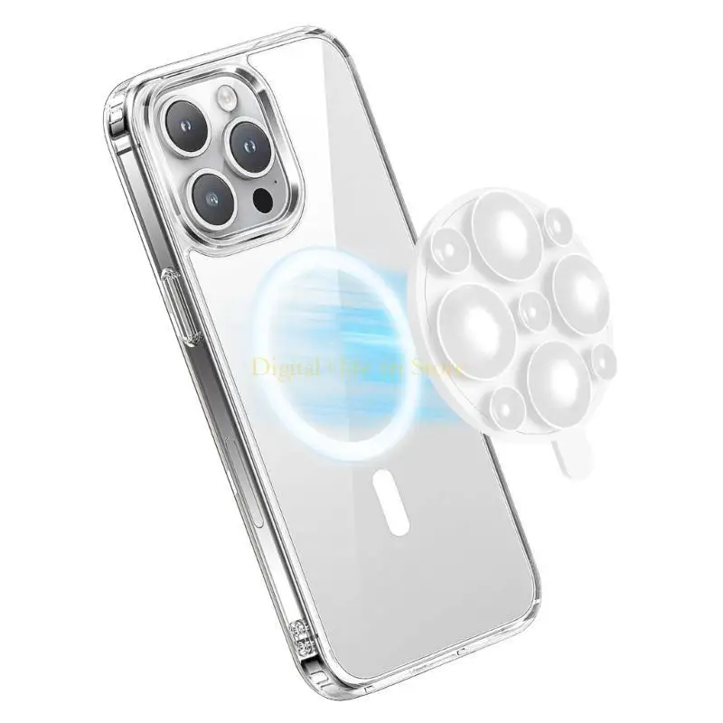 

E06D Professional Phone Mount with Silicone Suction Easy to Use Silicone Phone Holder with Base for Wall & Vehicles