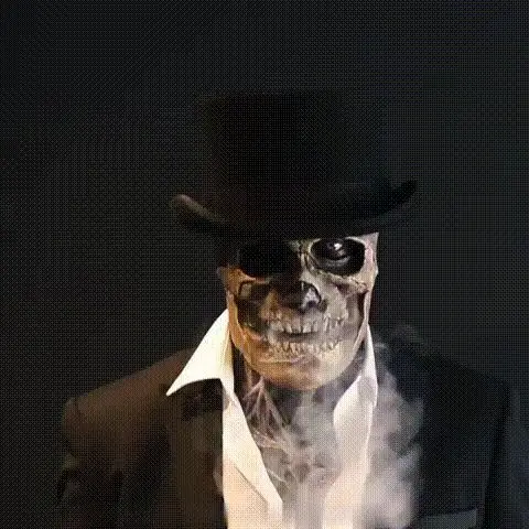 

2025 Halloween Skull Scary Brain Hood Funny Scary Screaming Prop Mask