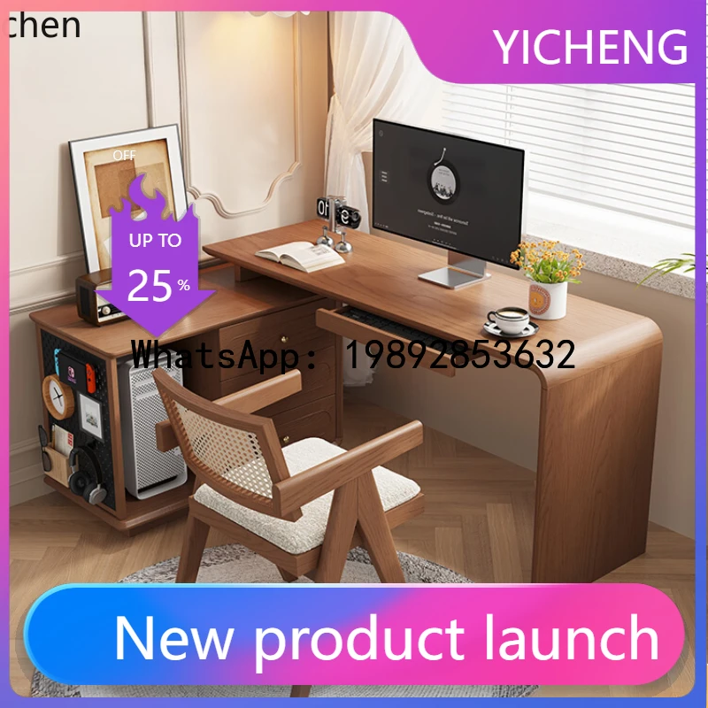 X1 Solid Wood Corner Desk  Retractable Computer Desk Learning Double Corner Desk