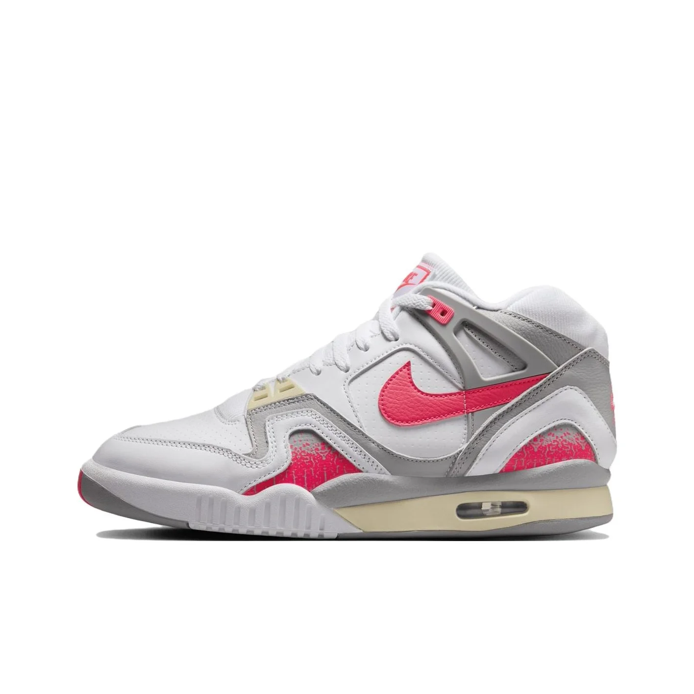 Nike AIR TECH CHALLENGE 2 Cushioning Abrasion Resistant Mid top Basketball Shoes Men's White Gray FZ9033-100