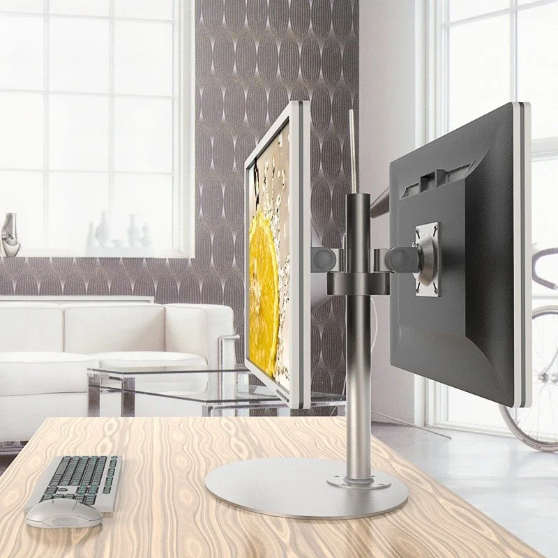Dual-screen monitor desktop bracket, aluminum alloy adjustable display hanger