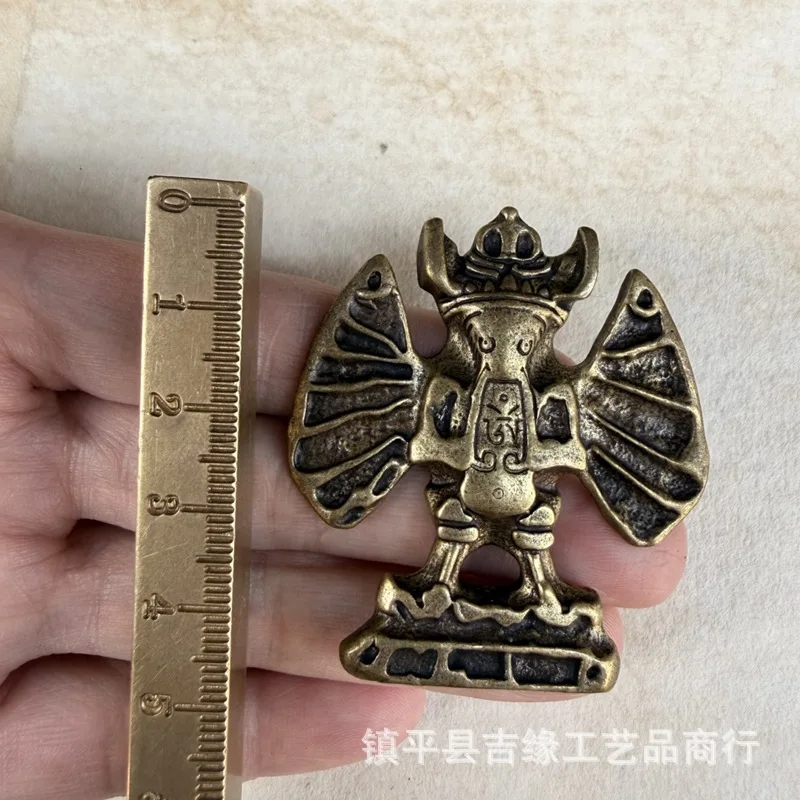 Tibetan Style Nepalese Brass Vintage Armor Garuda Accessory Ornament Waist Tag