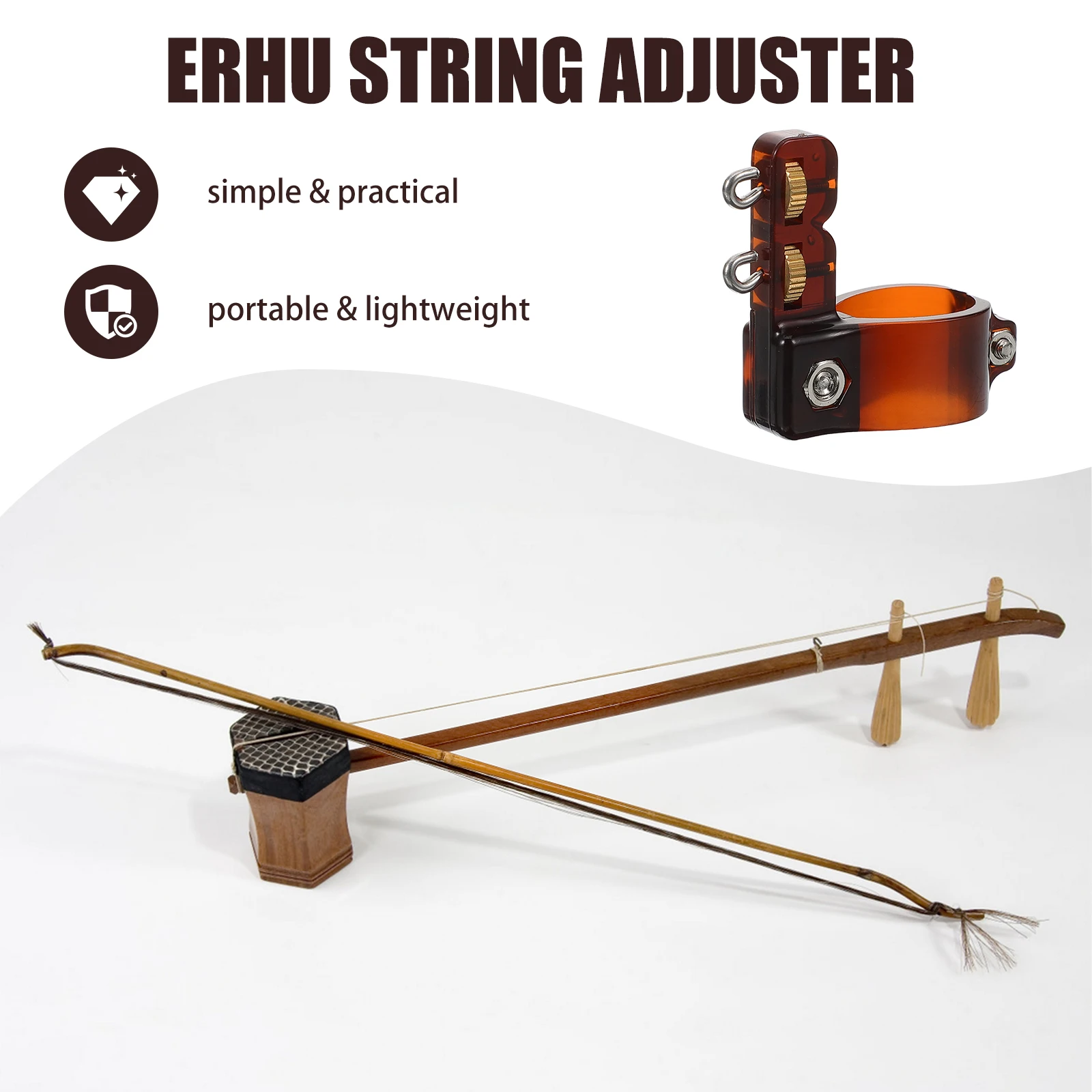 

Qianjin Accessories Metal Tuner Multipurpose Adjustable String Spacer Part Instrument Parts Erhu Fittings Erhu Tool