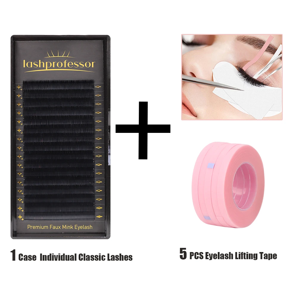 Classical  Eyelash 5-20mm B/C/CC/D/DD High Quality Mink Lashes Individual Lashes And 5 PCS Micropore Eyelash Lifting Tape