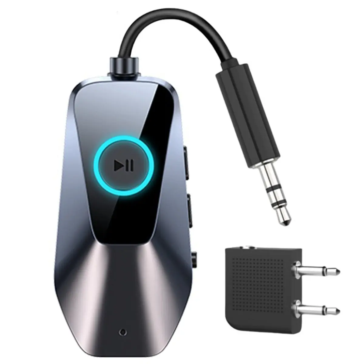 Receptor transmisor Bluetooth 5,4, adaptador de audio auxiliar inalámbrico de 3,5 mm, emparejamiento dual para TV, PC, automóvil, estéreo, avión
