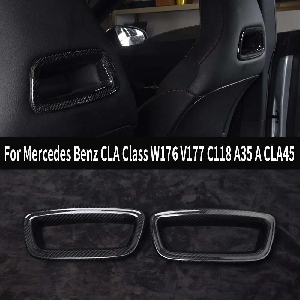 

Car seat backrest pillow headrest hole cover dry carbon fiber decoration, suitable for Mercedes-Benz 2015+ A-Class CLA A45 W118
