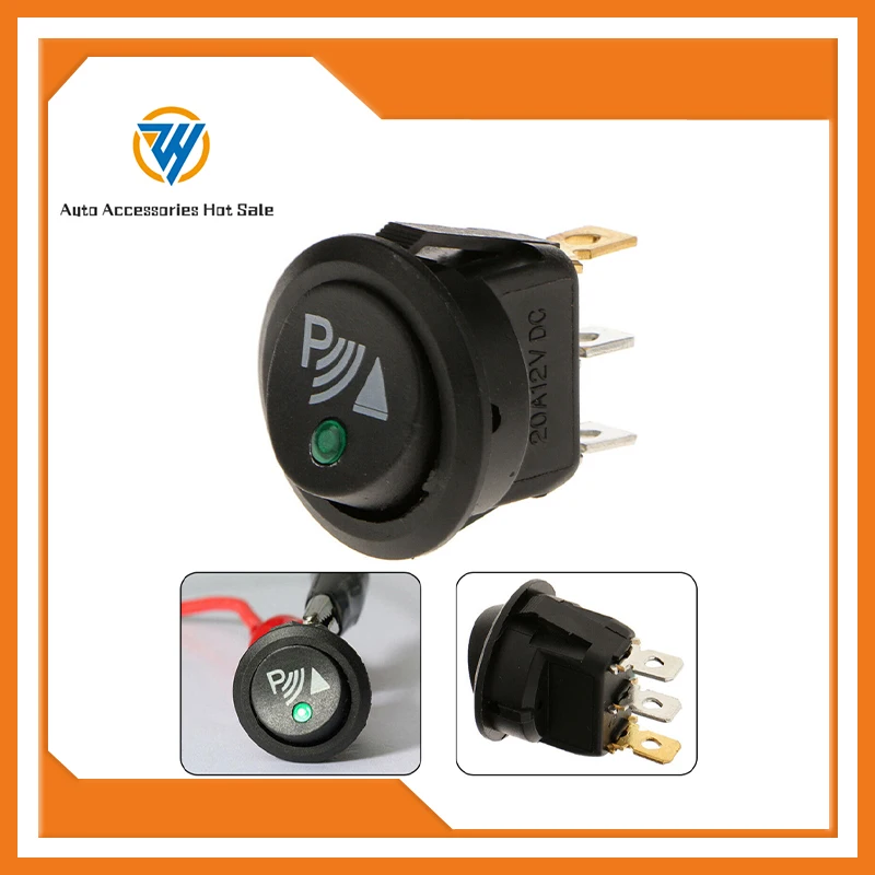 Car 3 Pin Rocker/Parking Off Switch Front Rear Walking Sensor Interior Accessory Round Switch Replacement