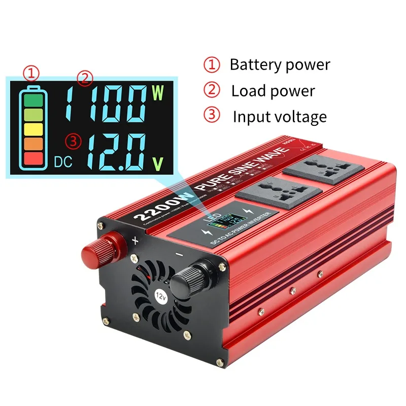 HOULI inversor 12v 220v onda pura  1600w 2200w convertidor 12v a 220v  de potencia 12v para 220v Stock EU warehouse