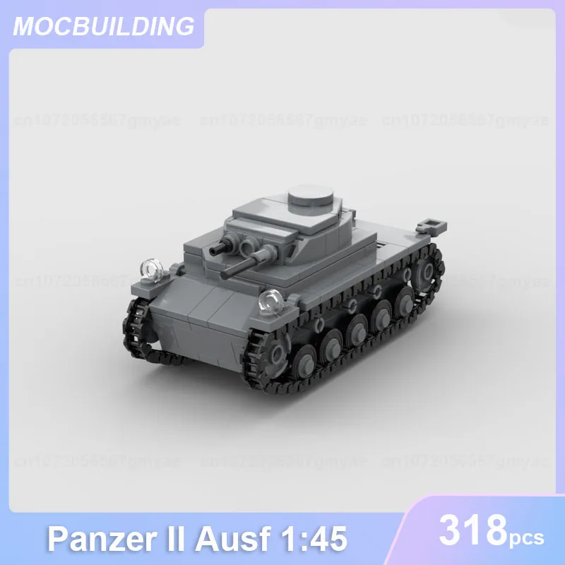 

Panzer II Ausf Tank 1:45 Scale MOC Building Blocks DIY Assemble Bricks Military Educational Creative Collect Toys Gifts 318PCS