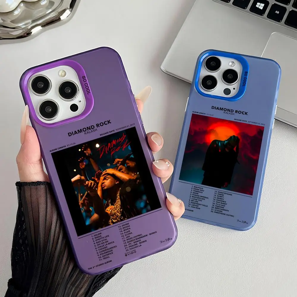 Coque de téléphone Rapper K-Kalash effet mat laser aurore antichoc pour iPhone 17 16 15 14 13 12 11 Pro Max Air