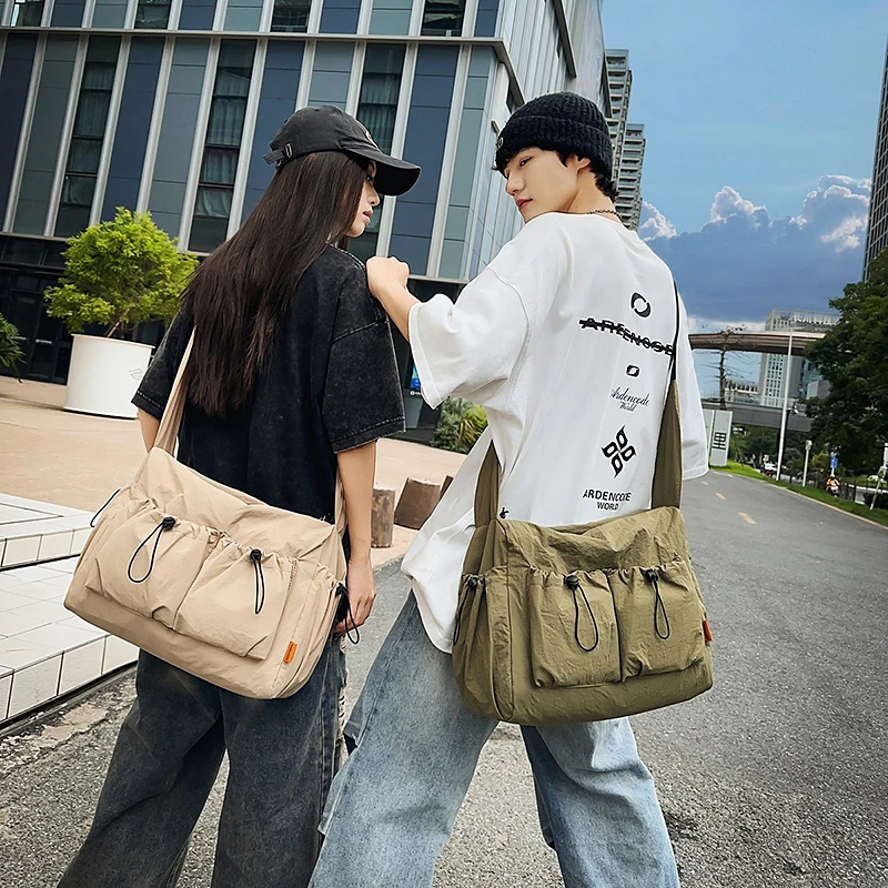 حقيبة كروس عصرية برباط سعة كبيرة للجنسين حقيبة كتف أنيقة للطلاب والرجال والنساء