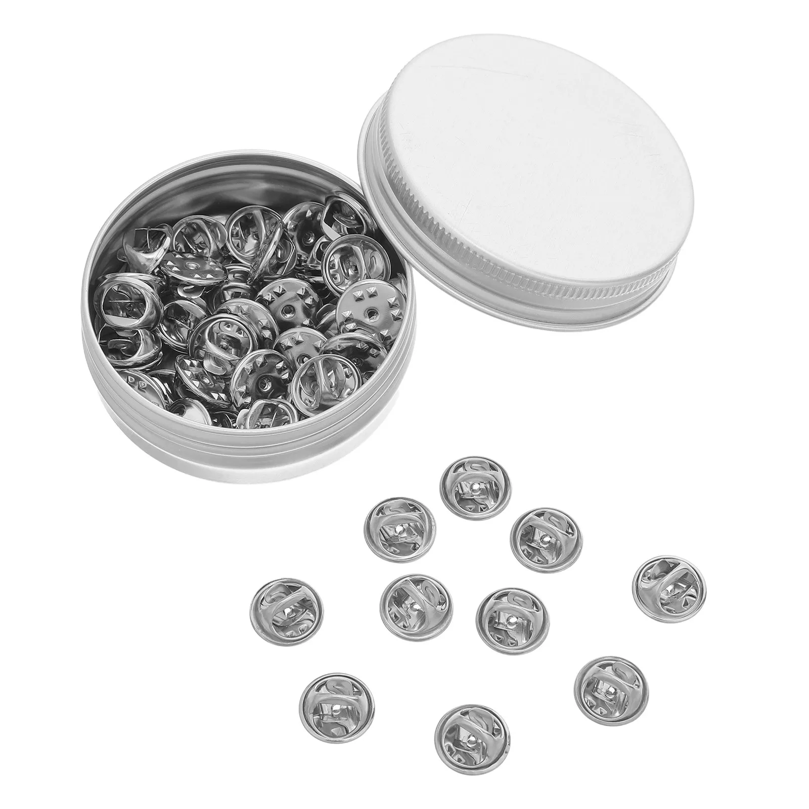 50Pcs Lapel Pin Backs Copper Metal Replacement Badge Brooch Tie Tack Enamel Pins Secure Clutch Locking Back Brooch Pin Backs