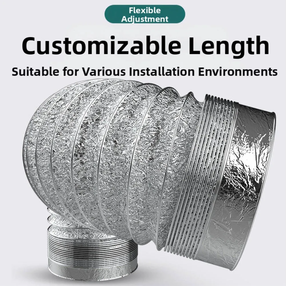 2M Exhaust Hose Extendable High Temperature Resistant Telescopic Exhaust Pipe Duct Extension Pipe Xhaust Hose Connector