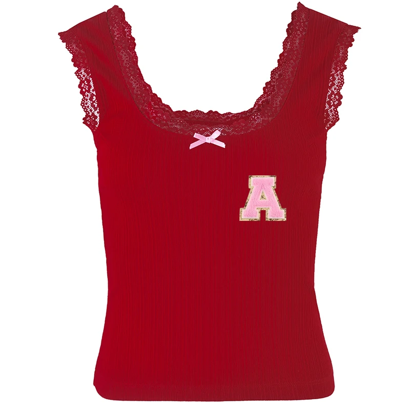 

Летний кружевной балетный стиль, милые бархатные подтяжки с буквами, декоративный жилет на подтяжках, женский однотонный вязаный жилет без рукавов