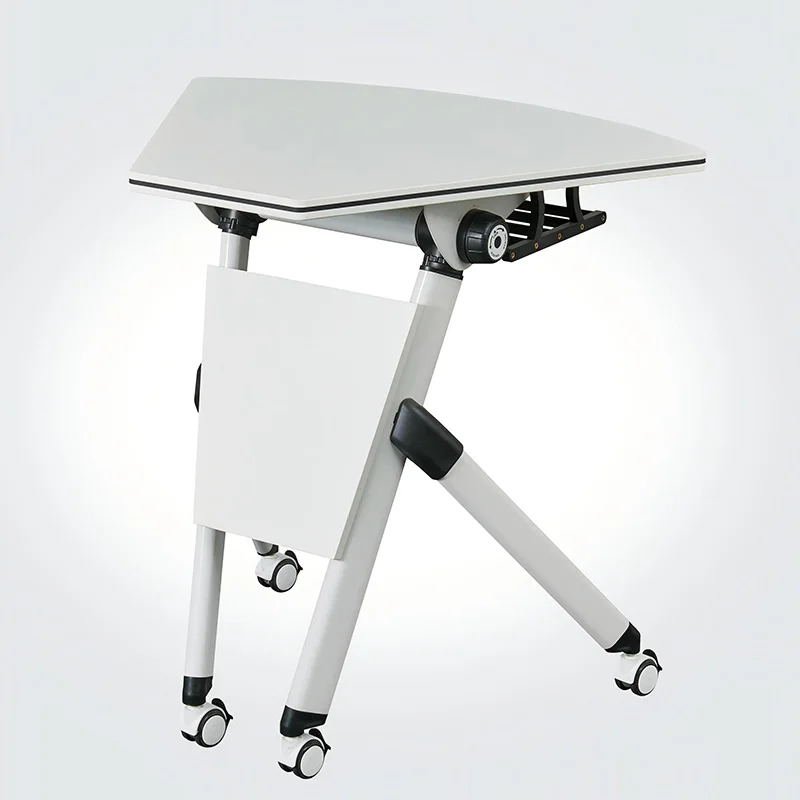 

Office Training Furniture Portable Folding Flip Table with Adjustable with Wheels Meeting Laptop Collapsible Desk