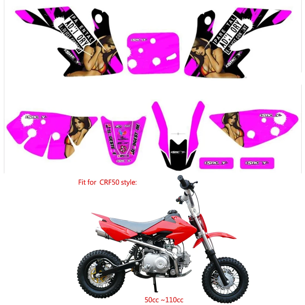 

Набор графических наклеек 3M (декали) для мотоциклов HONDA MOTO Dirt Pit Bike XR50 CRF50 CRF 50, в стиле Clone, запасные части