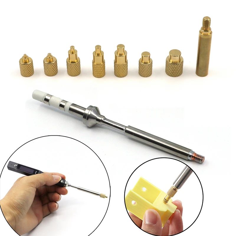 Heat Set Insert Soldering Iron Tip Head M2 M2.5 M3 M4 M5 M6 Hot Melt Insets Nut Brass Embedded Thread Insertion Kit For Plastic