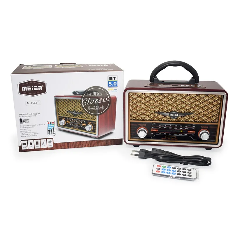 High Quality Wooden Retro Portable Radio Music Player AM/FM/SW Multifunction Bluetooth Speaker Subwoofer Card Audio Caixa De Som