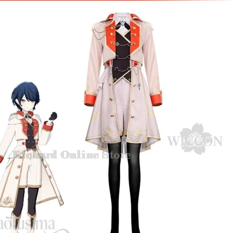 Tienda en Línea Richard, Disfraz de Anime del Juego Project Sekai, Estilo Caballero de Hoshino Ichika, Uniforme, Abrigo Largo, Pantalones Cortos, Chaleco