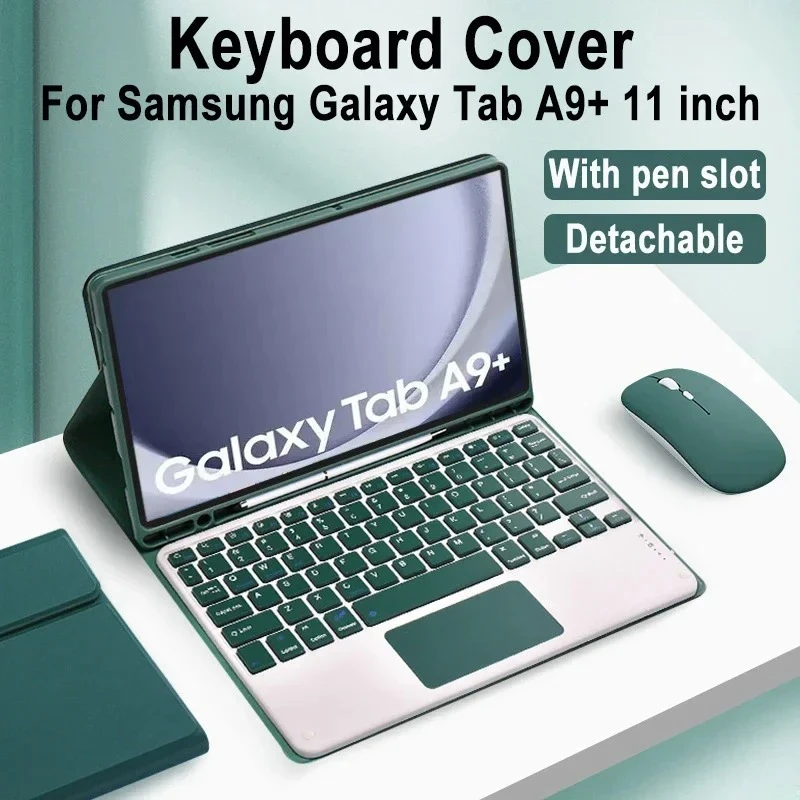 For Samsung Galaxy Tab A9 Plus 11 Inch With Bluetooth Keyboard Case Colorful Smart Leather For Samsung Tab A9+ SM-X210N/X216B