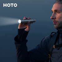 HOTO Flashlight Tactics 2300 lms Outdoor Hard Light IP68 Waterproof Hiking Self-defense Strong Light Torch Dual Power charging