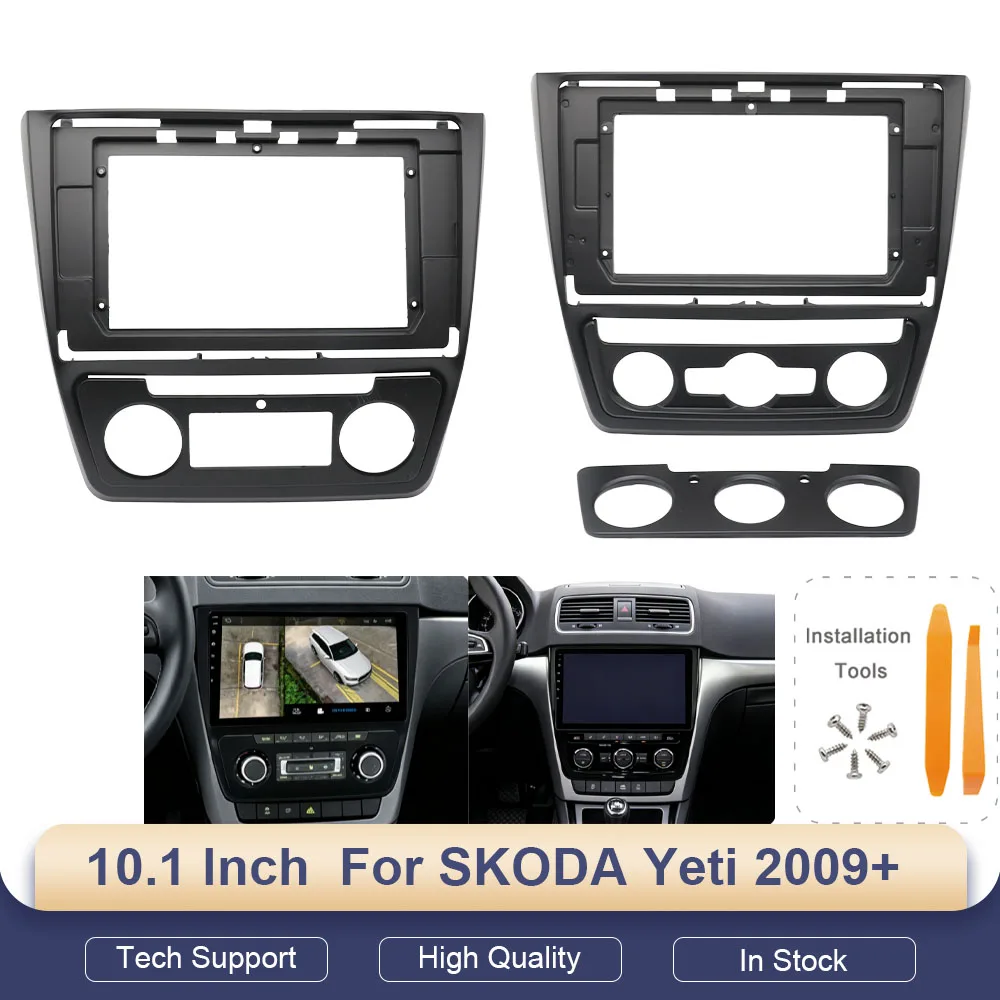 

10.1inch Car Radio Fascia Auto Stereo Panel Dash CD Trim Installation Frame Kit Center Control Holder for SKODA Yeti 2009+
