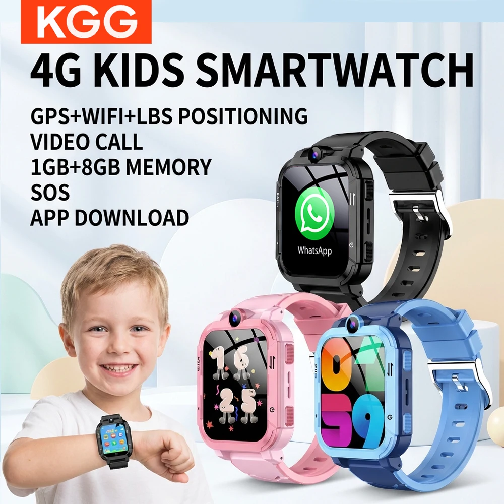 

Smart Watch Kids 4G GPS WiFi Location Tracker Video Call Voice Monitor SOS Alert Children Smartwatch Boy and Girls Birthday Gift