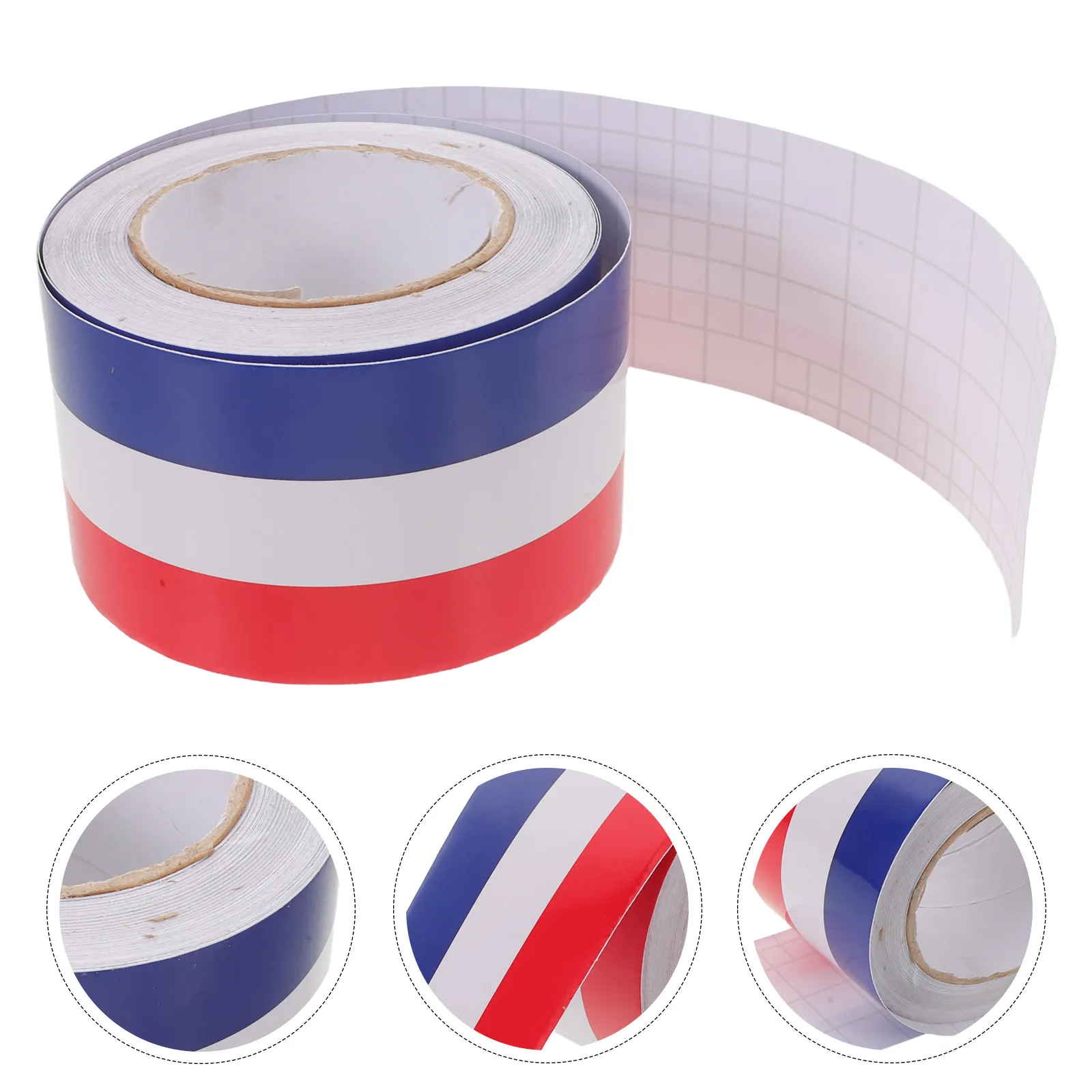 France Flag Car Racing Stripes Waterproof Peel Stick Red White Blue Hood Roof Side Skirt Trunk Stripe Decals Sporty Automotive