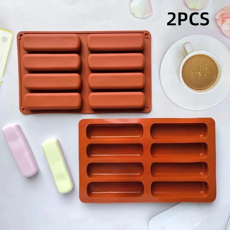 

8 Cavity Silicone Cake Mold 3D Strip Baking Molds for Mousse Chocolate Dessert Non-Stick Flexible Bakeware Reusable DIY Tool