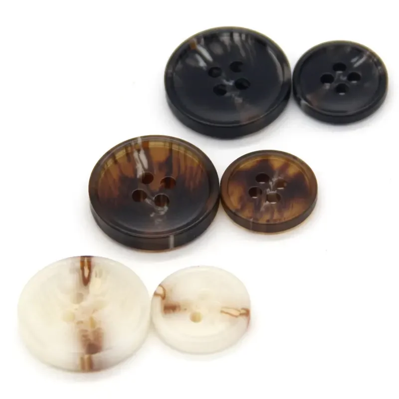 DOTOLLE 15/20mm Men Suit White Brown Horn Resin Buttons For Clothing Coat Jacket Pants Windbreaker Decorative Sewing Accessories