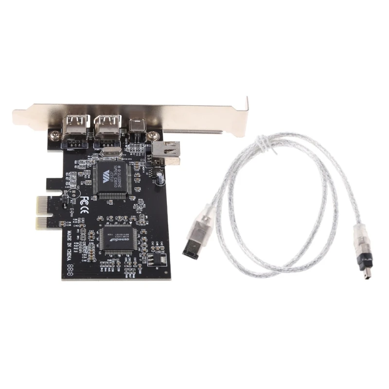 F3KE PCIe 3x1394A Firewire PCI untuk Pengontrol Adaptor IEEE 1394 3x1394A /+