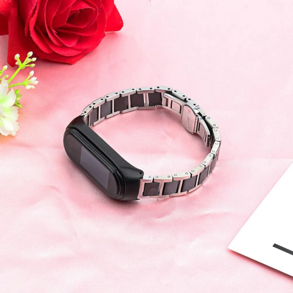 Ceramic Watch Strap for Xiaomi Mi Band 9 8 7 6 5 4 3 Metal Stainless steel Bracelet for Mi Band 8 7 Mi Band 6 5 4 3 Wrist Strap