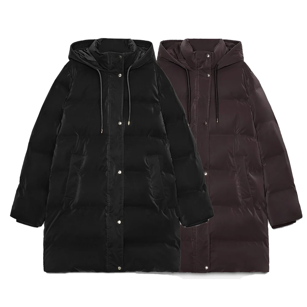 

Осенняя новая женская повседневная простая регулируемая куртка на шнуровке с капюшоном и длинными рукавами, толстая ветрозащитная теплая хлопковая куртка, куртка