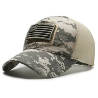 Black Mesh - Backed Baseball Cap with American Flag Patch - Stylish and Patriotic Accessory 3