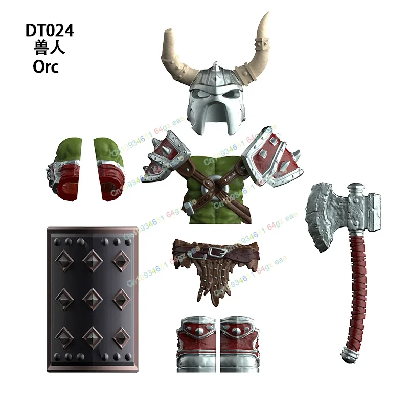 Célèbre série de jeux armure soldats Orc corne de taureau coiffure accessoire figurines d'action bloc de construction World of Warcraft jouets DT027